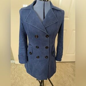 Women's Double-Breasted Navy Coat